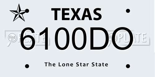 6100DO Texas License Plate