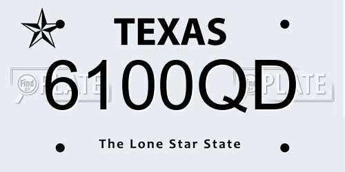 6100QD Texas License Plate