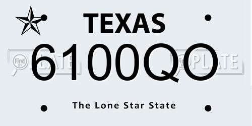 6100QO Texas License Plate