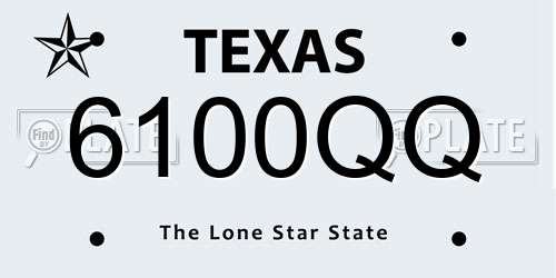 6100QQ Texas License Plate