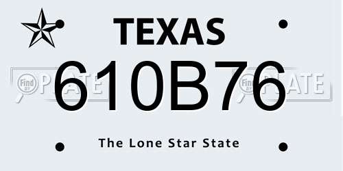 610B76 Texas License Plate