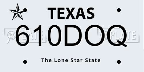 610DOQ Texas License Plate