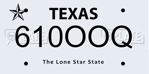 610OOQ Texas License Plate