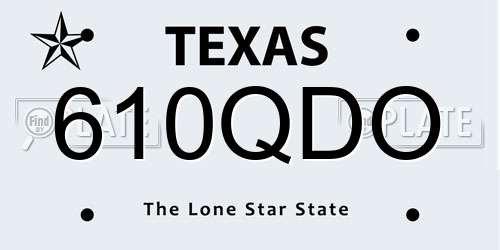 610QDO Texas License Plate