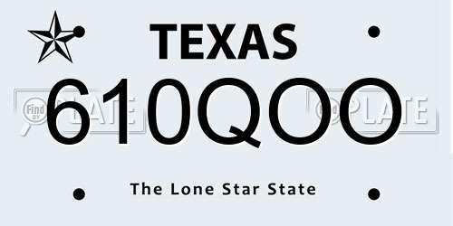 610QOO Texas License Plate