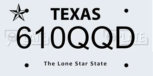 610QQD Texas License Plate