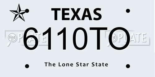 6110TO Texas License Plate