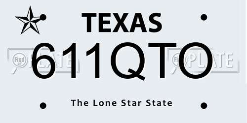 611QTO Texas License Plate