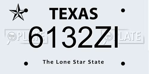 6132ZI Texas License Plate