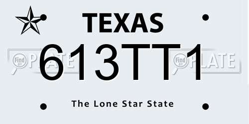 613TT1 Texas License Plate