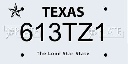 613TZ1 Texas License Plate