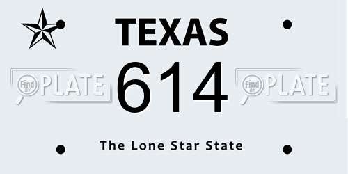 614 Texas License Plate