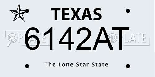 6142AT Texas License Plate