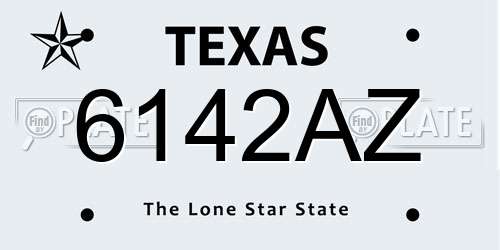 6142AZ Texas License Plate