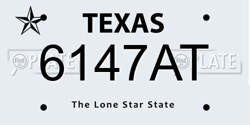 6147AT Texas License Plate