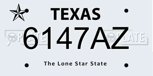 6147AZ Texas License Plate