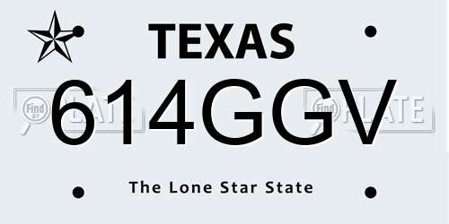 614GGV Texas License Plate