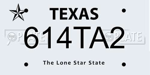 614TA2 Texas License Plate