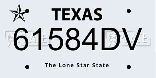 61584DV Texas License Plate