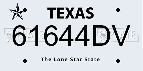 61644DV Texas License Plate