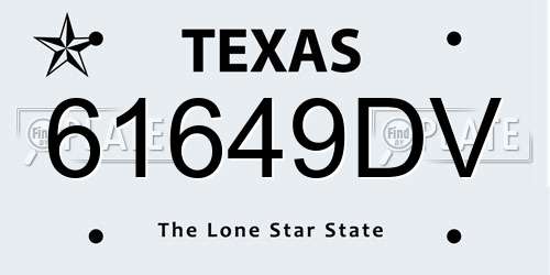 61649DV Texas License Plate