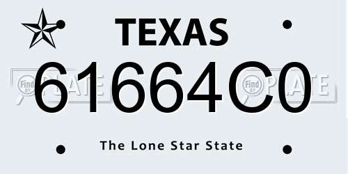 61664C0 Texas License Plate