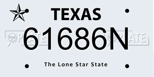61686N Texas License Plate