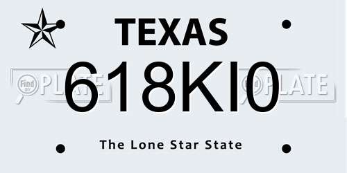 618KI0 Texas License Plate