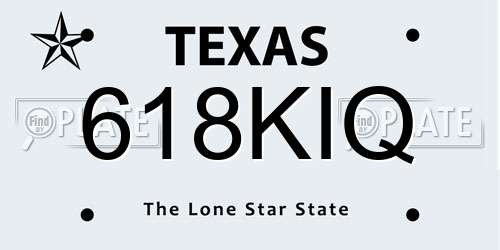618KIQ Texas License Plate
