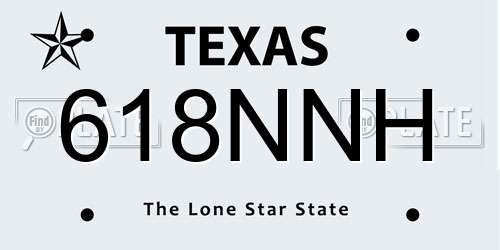 618NNH Texas License Plate