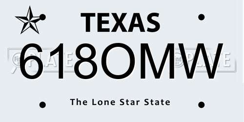 618OMW Texas License Plate