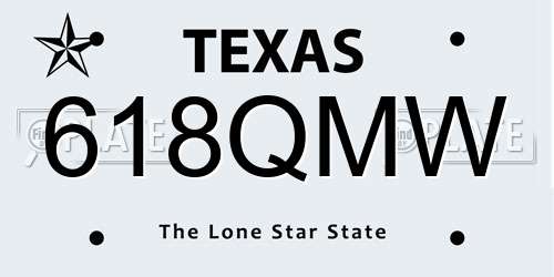 618QMW Texas License Plate