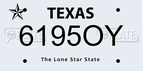 6195OY Texas License Plate