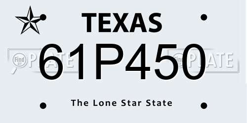 61P450 Texas License Plate