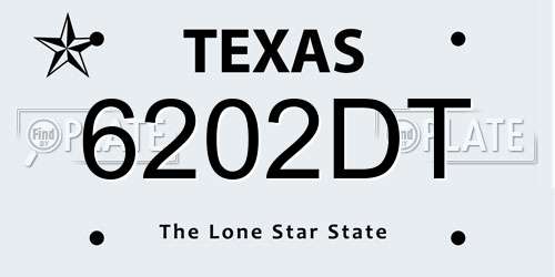 6202DT Texas License Plate