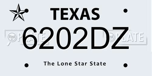 6202DZ Texas License Plate