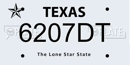 6207DT Texas License Plate
