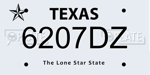 6207DZ Texas License Plate
