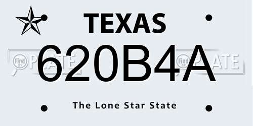 620B4A Texas License Plate