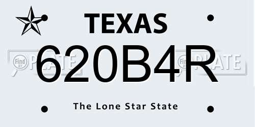 620B4R Texas License Plate