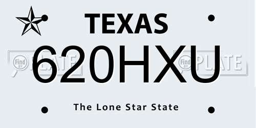 620HXU Texas License Plate