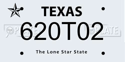 620T02 Texas License Plate