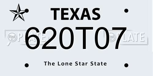 620T07 Texas License Plate