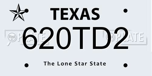 620TD2 Texas License Plate