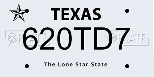 620TD7 Texas License Plate