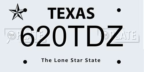 620TDZ Texas License Plate