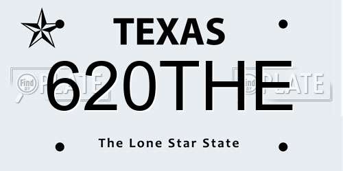 620THE Texas License Plate