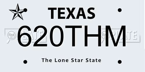 620THM Texas License Plate