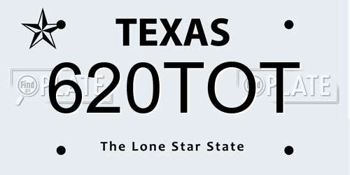 620TOT Texas License Plate