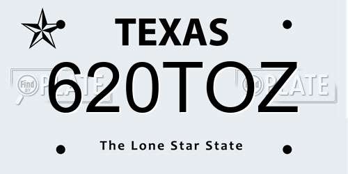 620TOZ Texas License Plate
